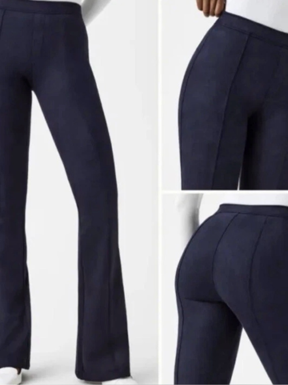 SPANX Navy Seam-Front Ponte Pants